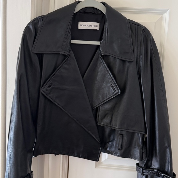 Nour Hammour Black Leather Jacket - Picture 9 of 10
